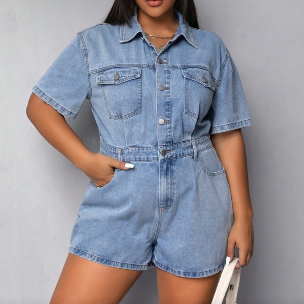 Stylish Denim Romper